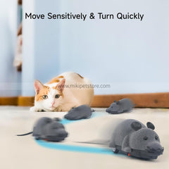 Remote Control Flocking Mouse Toy – Interactive Electronic Rat Toy for Cats & Dogs