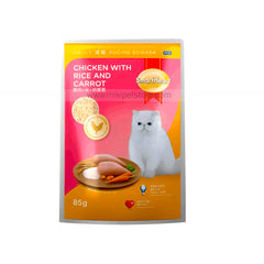 SmartHeart Cat Pouch – Adult Chicken with Rice & Carrot (85g)