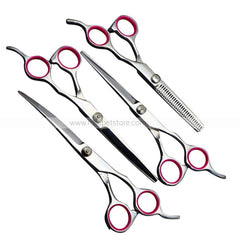 Stainless Steel Curved Grooming Scissors for Pets – Sharp Edge Dog & Cat Hair Cutting Shears Kit