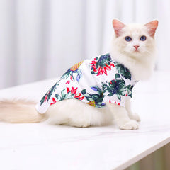 Hawaiian Style Pet Shirt – Summer Cotton Outfit for Cats & Dogs