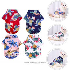 Hawaiian Style Pet Shirt – Summer Cotton Outfit for Cats & Dogs