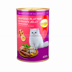 SmartHeart Cat Can Food – Seafood Platter in Prawn Jelly (400g)