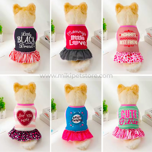 Summer Cartoon One-Piece – Cute Floral Dress for Cats & Small Dogs