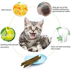 Treat Cat Mint Sticks - Cat Chew Toy Kitten Teething Toys Catnip Toys,Cats Stick Kitten Teething Interactive Wand Toys For Bored Cats