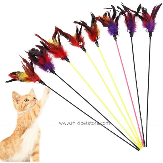 Interactive Cat Teaser Stick – Plastic Pole with Feather for Playful Cats