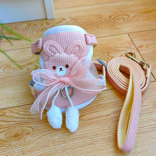 Bear Cat Harness and Leash Set Vest Style Harness for Small Dogs Cats