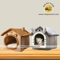 Winter Cozy Pet House for Small Dogs & Cats – Removable & Washable Teddy Bed