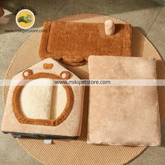 Winter Cozy Pet House for Small Dogs & Cats – Removable & Washable Teddy Bed