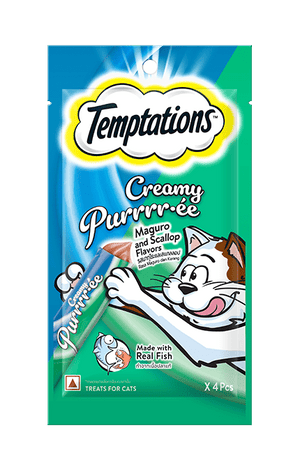 Temptations Creamy Cat Treats with Maguro & Scallop Flavor