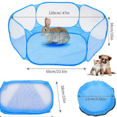 Portable Foldable Pet Playpen – Breathable Tent Cage for Small Animals, Cats, Dogs & Rabbits