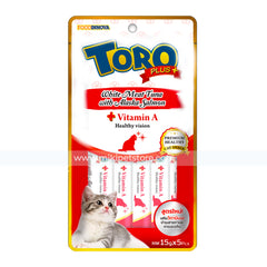 Toro Plus+ Cat Treat – White Meat Tuna with Alaska Salmon (15g x 5pcs),toro plus Vitamin A healthy version
