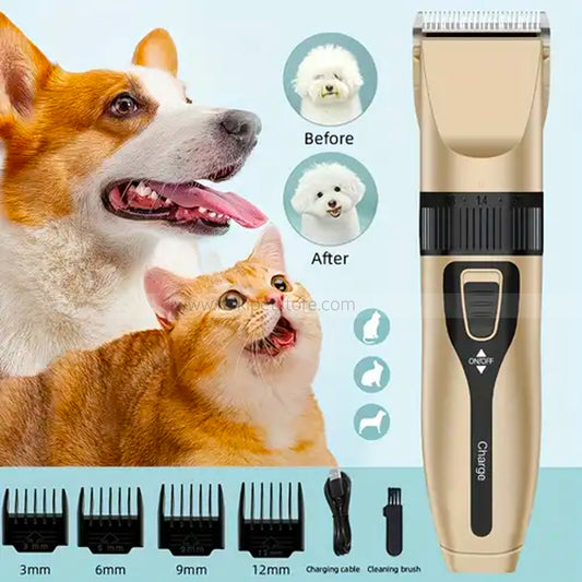 Rechargeable Low-Noise Pet Hair Clipper – Electric Grooming Trimmer for Dogs & Cats