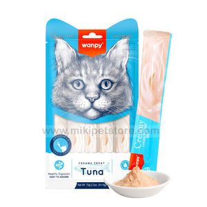 Wanpy Creamy Lickable Cat Treats – Tuna (14gx5)