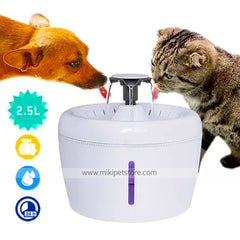 Apple-Style Cat Water Fountain – 2.5L Ultra-Quiet, LED Water Level Window, BPA-Free Automatic Drinking Fountain for Cats & Dogs