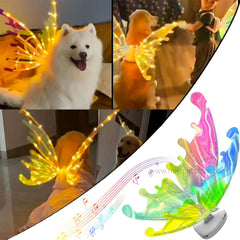 Electric Fairy Wings Costume – Light Up Butterfly Wings for Humans & Pets, LED Magic Wings for Medium/Large Dogs
