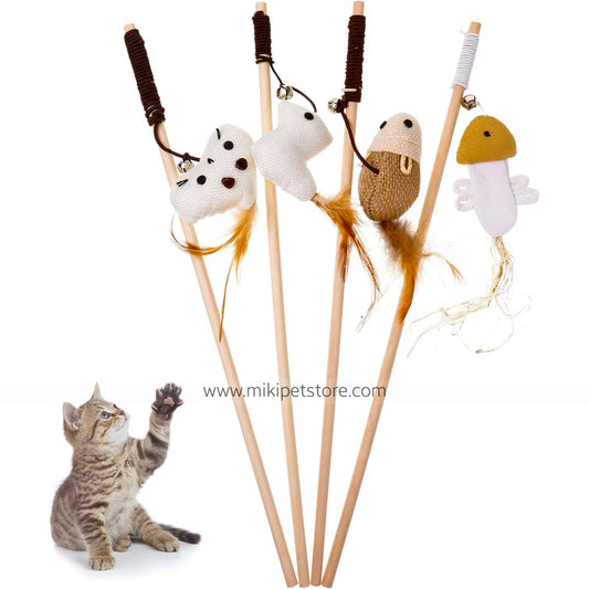 Interactive Feather & Catnip Teaser Toy with Natural Mint for Kittens and Cats