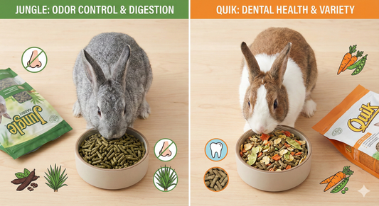 Jungle vs. Quik rabbit food. 