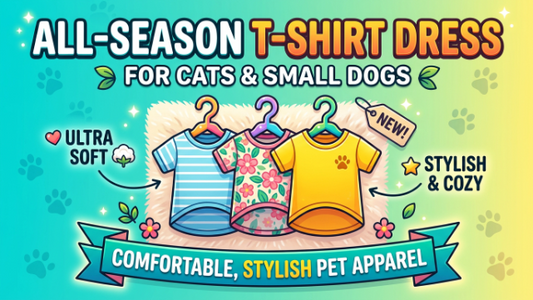 All-Season T-Shirt Dress for Cats & Small Dogs: Comfortable, Stylish Pet Apparel