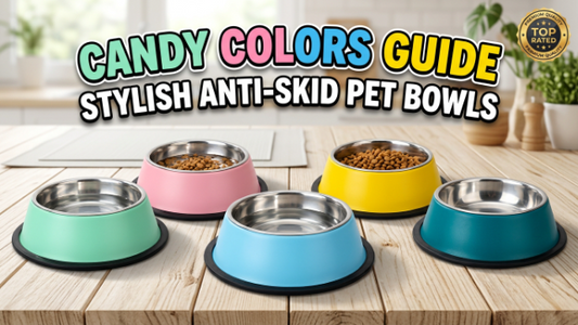 Anti-Skid Stainless Steel Pet Bowl Candy Colors Guide