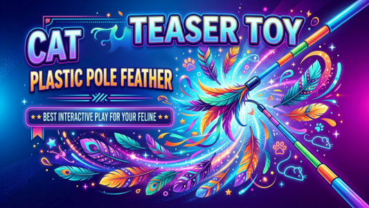 Cat Teaser Toy Plastic Pole Feather – Best Interactive Play for Your Feline