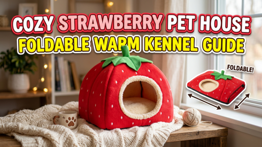 Cozy Strawberry Pet House: Foldable Warm Kennel Guide