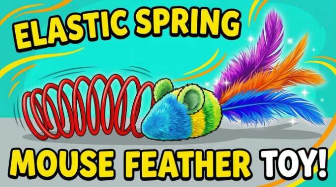 Elastic Spring Mouse Feather Toy: Cat Enrichment Guide