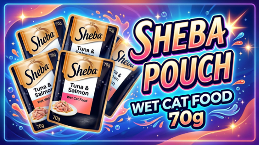 Sheba Tuna & Salmon Pouch Wet Cat Food 70g – Complete Meal for Adult Cats
