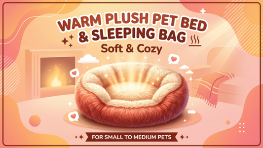 Warm Plush Pet Bed & Sleeping Bag Soft & Cozy for Small to Medium Pets