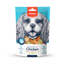 Wanpy Oven Roasted Dog Treat Chicken Jerky & Biscuit Twists 100gm