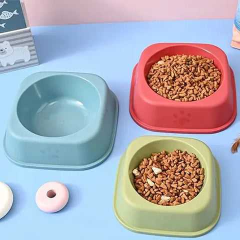 Pet Plastic Food Bowl For Cats & Puppy Dog