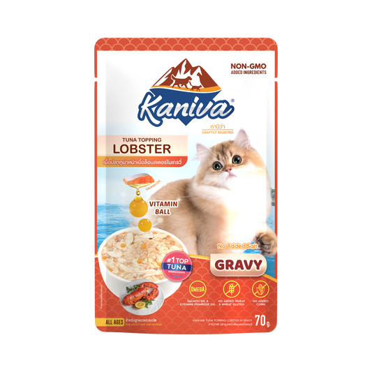 Kaniva Cat Pouch Tuna Topping Lobster In Gravy 70g for Adult & Kitten