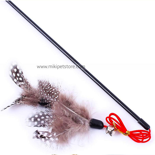 Feather Elastic Cat Toy Teaser Stick with Bell