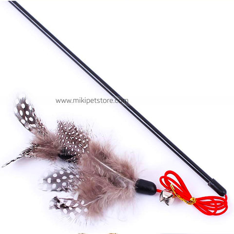 Feather Elastic Cat Toy Teaser Stick with Bell