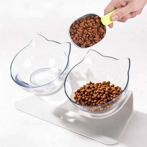 15° Tilted Elevated Pet Feeder for Cats &  Dogs