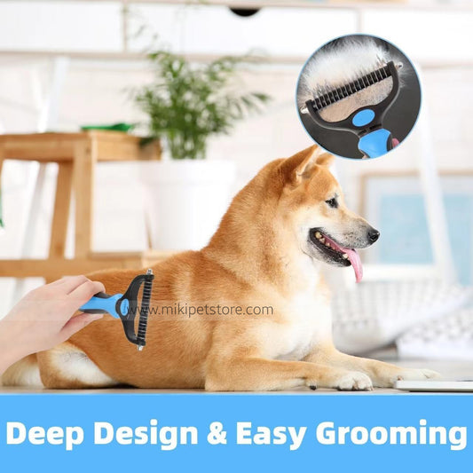 Pet Grooming Brush, Stainless Steel Comb for Removing Mats, Tangles from Dogs, Cats