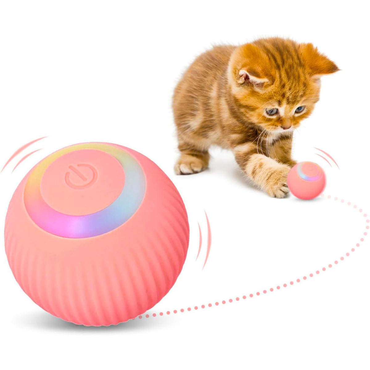 360° Self-Rotating Cat Ball Toy – USB Rechargeable Interactive Roller for Kittens