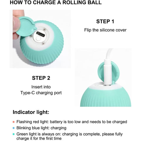 360° Self-Rotating Cat Ball Toy – USB Rechargeable Interactive Roller for Kittens