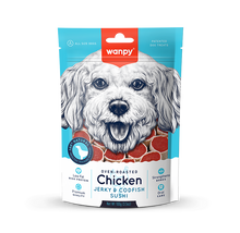 Wanpy Oven Roasted Dog Treat Chicken Jerky & Cod Fish Sushi 100gm