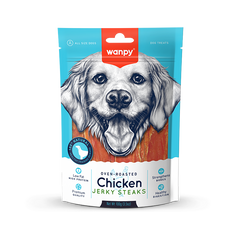 Wanpy Oven Roasted Dog Treat Chicken Jerky Steaks 100gm