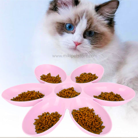 Flower Petal Cat Food Bowl Stress Free Feeder