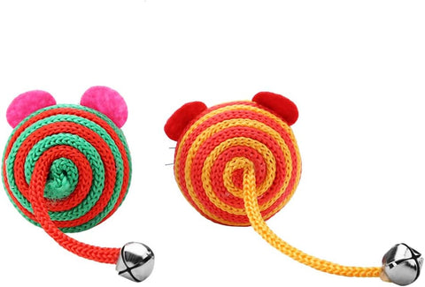 Nylon String Mouse Cat Toy - Random Colors