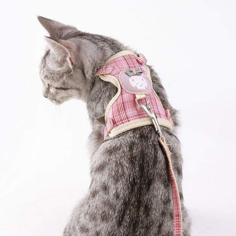 Pet Nylon Mesh Harness and Leash Set for Cats and Dogs  Adjustable Vest Harness