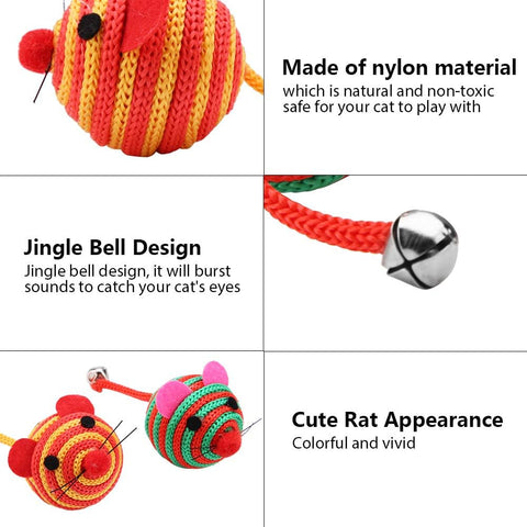Nylon String Mouse Cat Toy - Random Colors