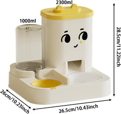 Food and Water Dispenser for Cats  2-in-1 Pet Water Feeder  Large Capacity