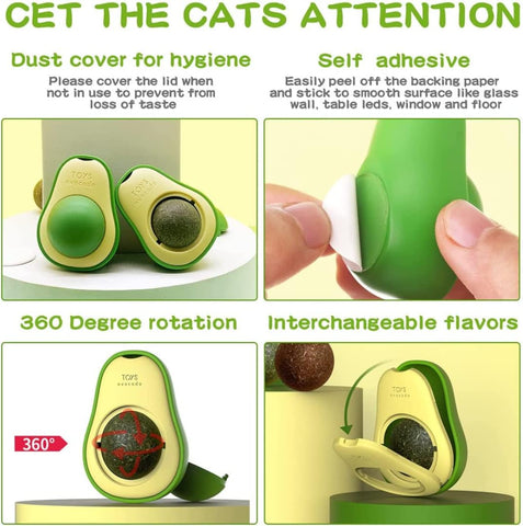 Avocado Shape Rotatable Catnip Ball Toy for Pet Cat