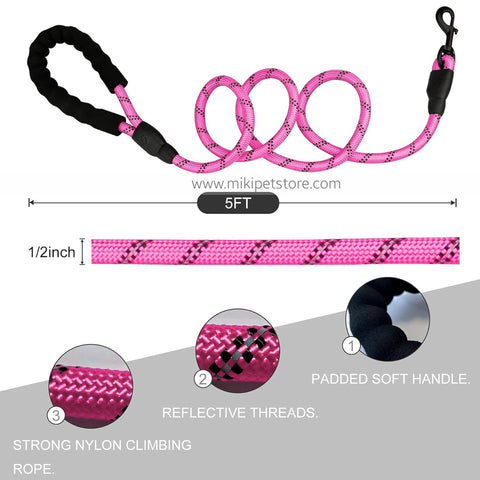 Reflective Nylon Rope Dog Leash