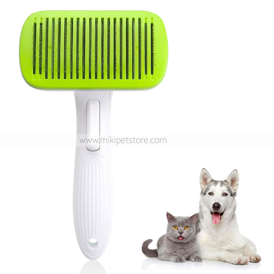 Self-Cleaning Pet Hair Remover Slicker Brush for Dogs & Cats – Comfortable Grip for Undercoat Grooming