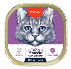 Wanpy Aluminum Cat Tray Tuna Mousse with Shrimp 40gm