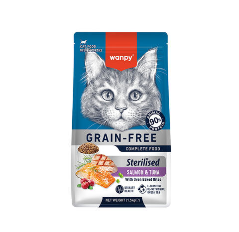Wanpy Grain Free Super Premium Dry Cat Food Sterilized Salmon & Tuna