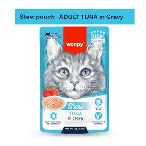 Wanpy Cat Pouch Stew Adult Tuna in Gravy 70g
